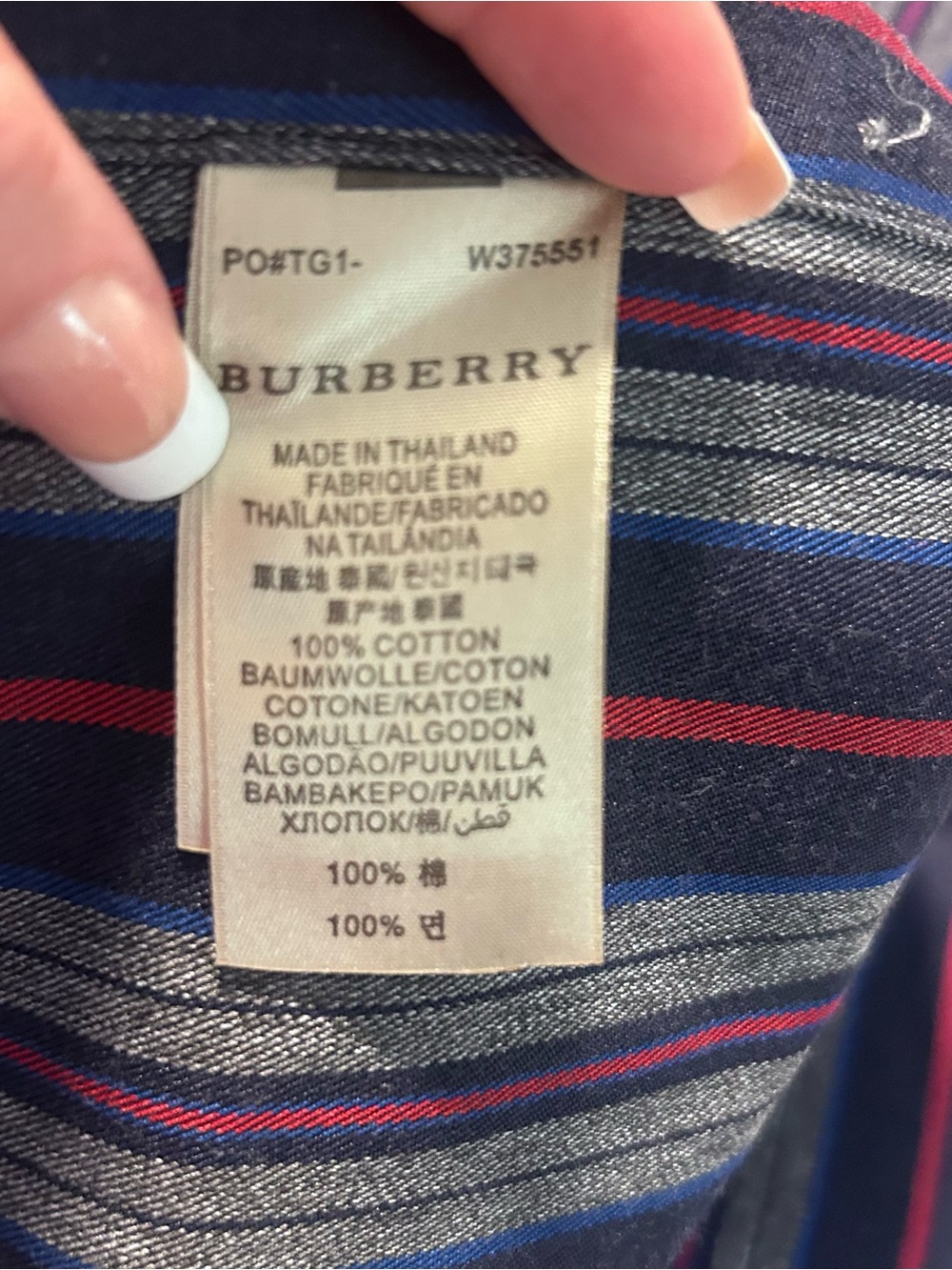 Burberry Brit Striped Dress Button Down Mens Shirt size L - Picture 6 of 6